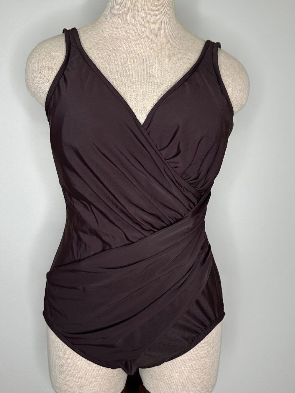 Miraclesuit Women's Oceanus Brown One Piece Swimsuit Size 16